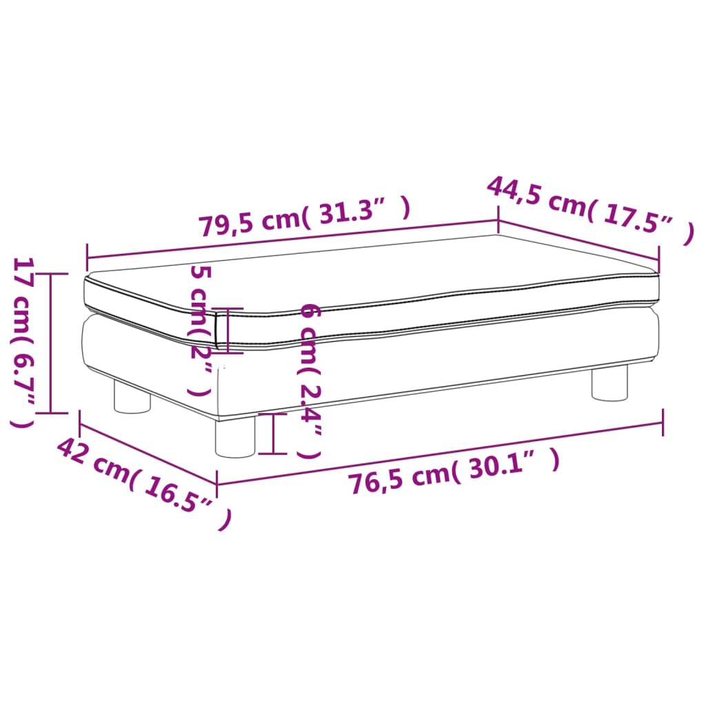 vidaXL Dječja sofa s tabureom crna 100 x 50 x 30 cm od umjetne kože