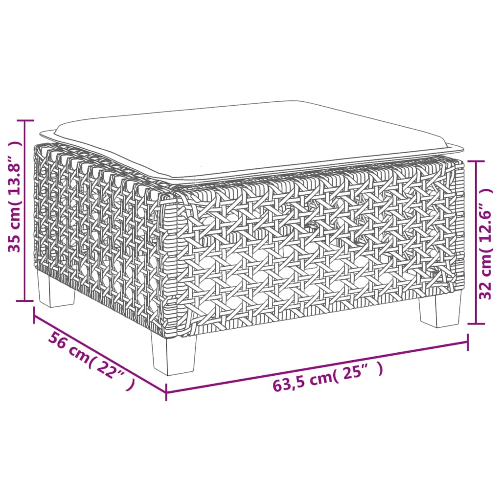 vidaXL 6-dijelni set vrtnih sofa s jastucima crni od poliratana