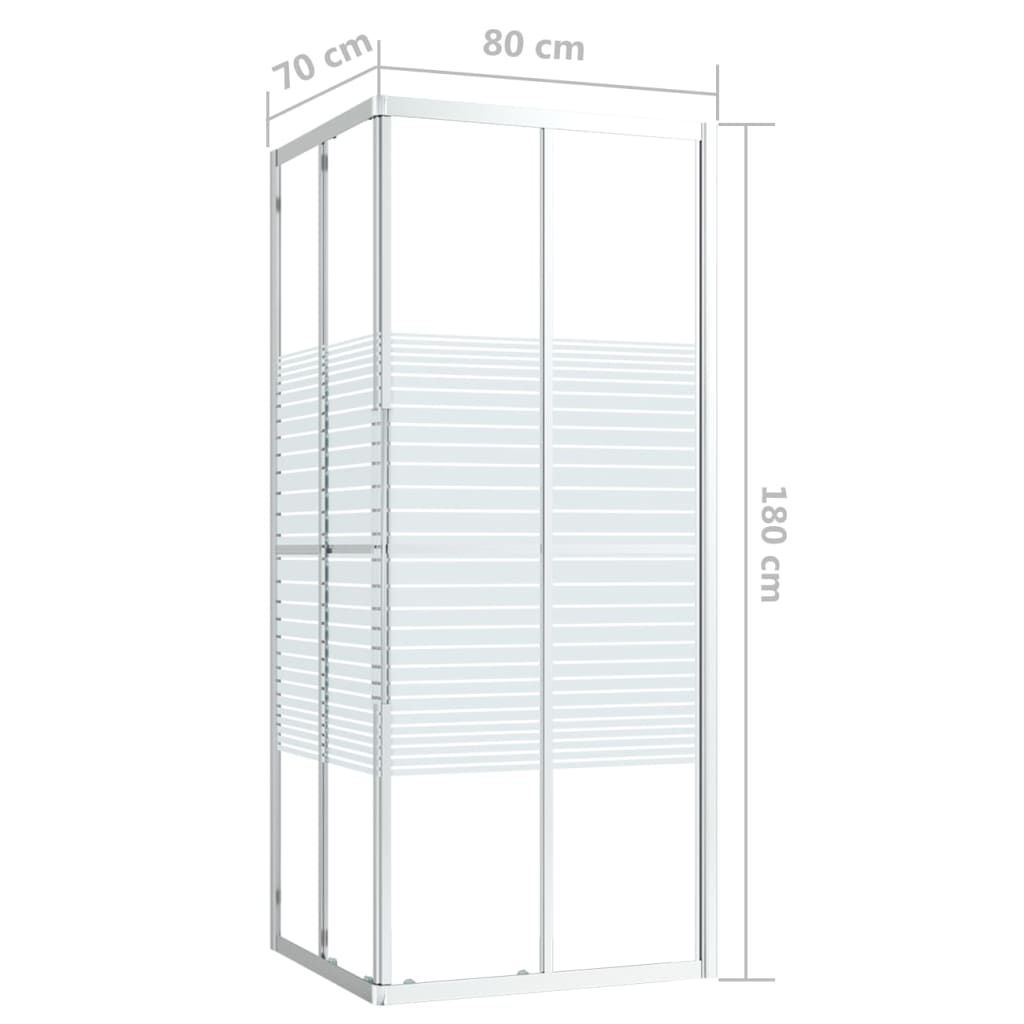 vidaXL Tuš-kabina ESG 80 x 70 x 180 cm