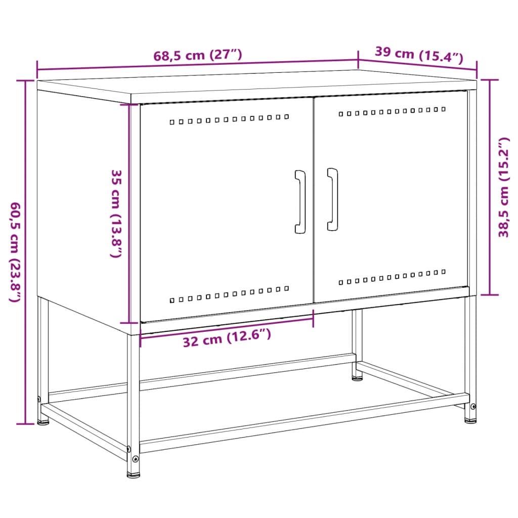 vidaXL TV ormarić antracit 68,5 x 39 x 60,5 cm čelični