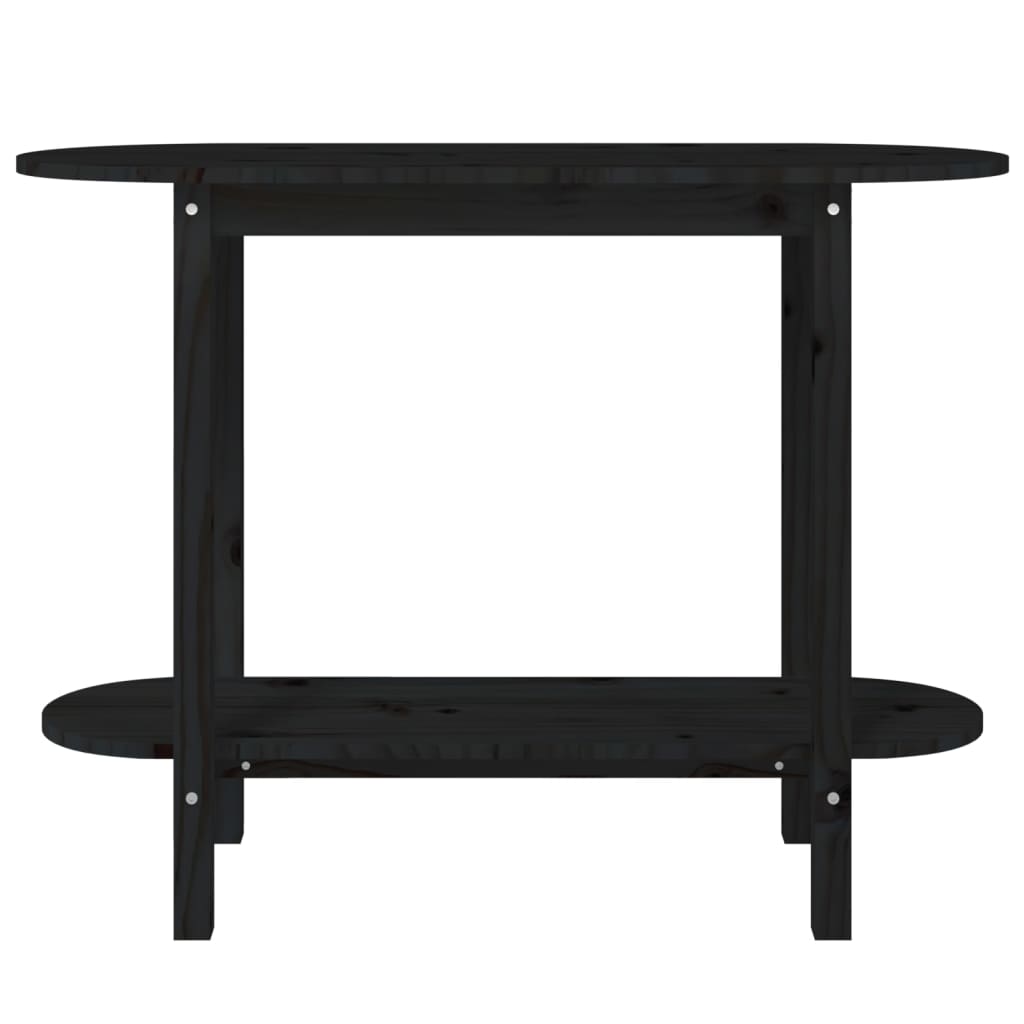 vidaXL Konzolni stol crni 110 x 40 x 80cm od masivne borovine