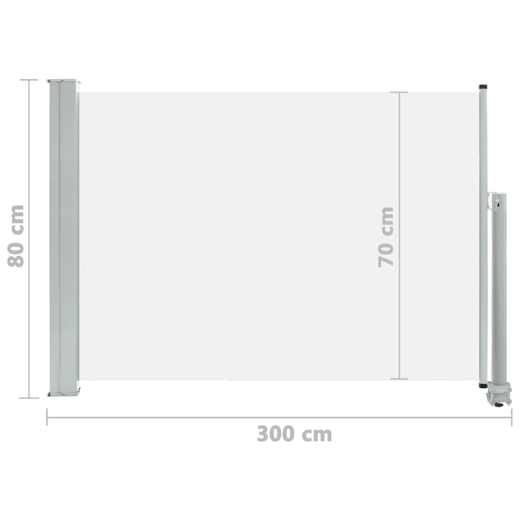 vidaXL Uvlačiva bočna tenda za terasu 80 x 300 cm krem