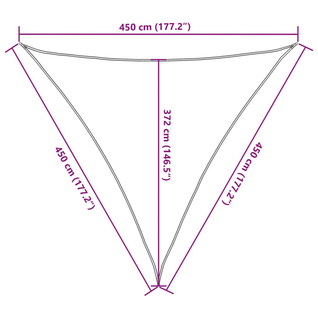 vidaXL Jedro protiv sunca svjetlosivo 4,5x4,5x4,5 m poliester Oxford