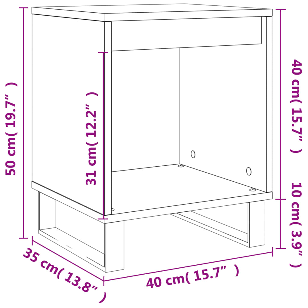 vidaXL Noćni ormarići 2 kom bijeli 40 x 35 x 50 cm konstruirano drvo