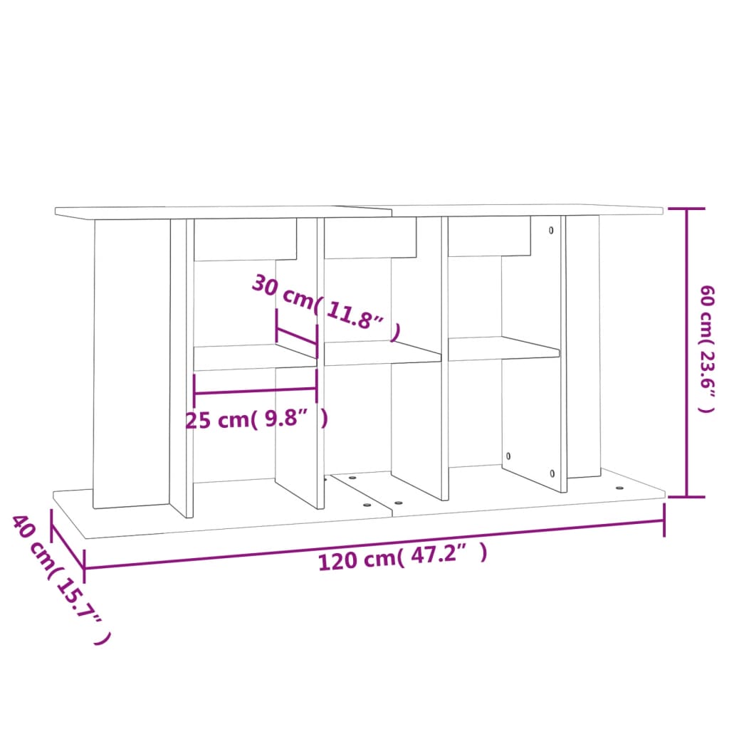 vidaXL Stalak za akvarij sjajni bijeli 120x40x60 cm konstruirano drvo