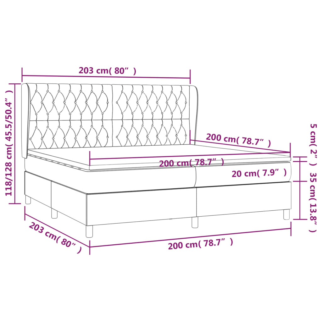 vidaXL Krevet s oprugama i madracem ružičasti 200x200 cm baršunasti