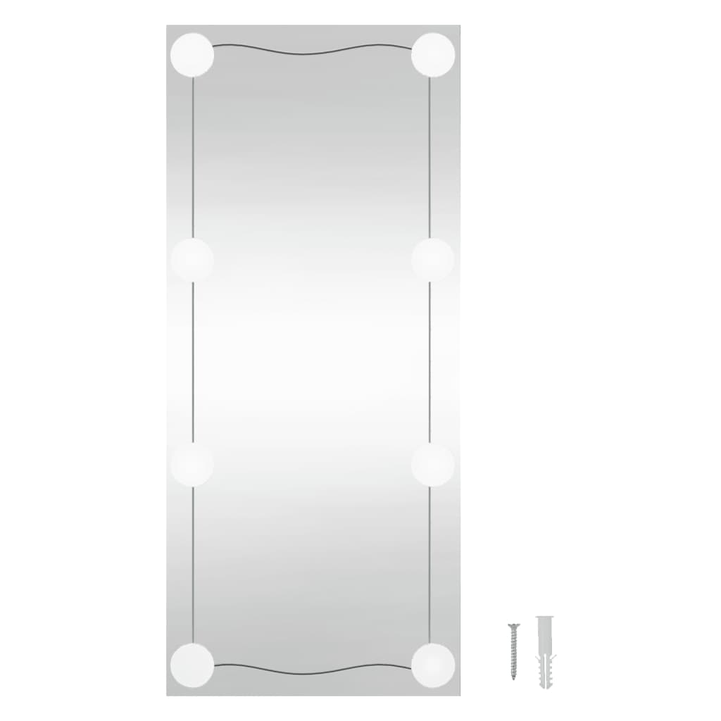 vidaXL Zidno ogledalo s LED svjetlima 40 x 80 cm stakleno pravokutno