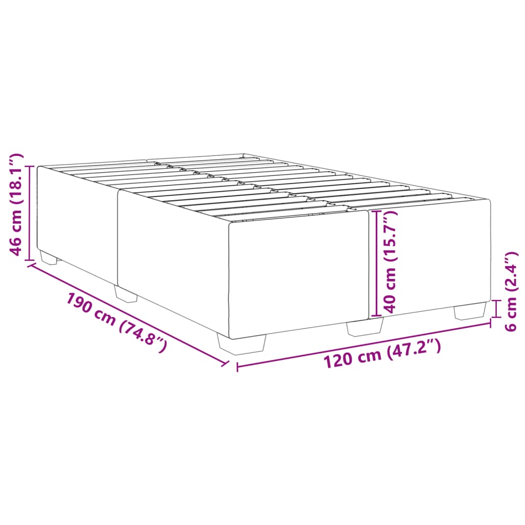 vidaXL Okvir kreveta bijeli 120 x 190 cm od umjetne kože