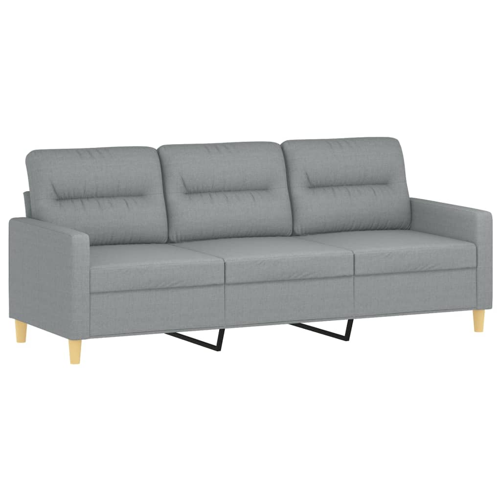 vidaXL 2-dijelni set sofa s jastucima svjetlosivi od tkanine