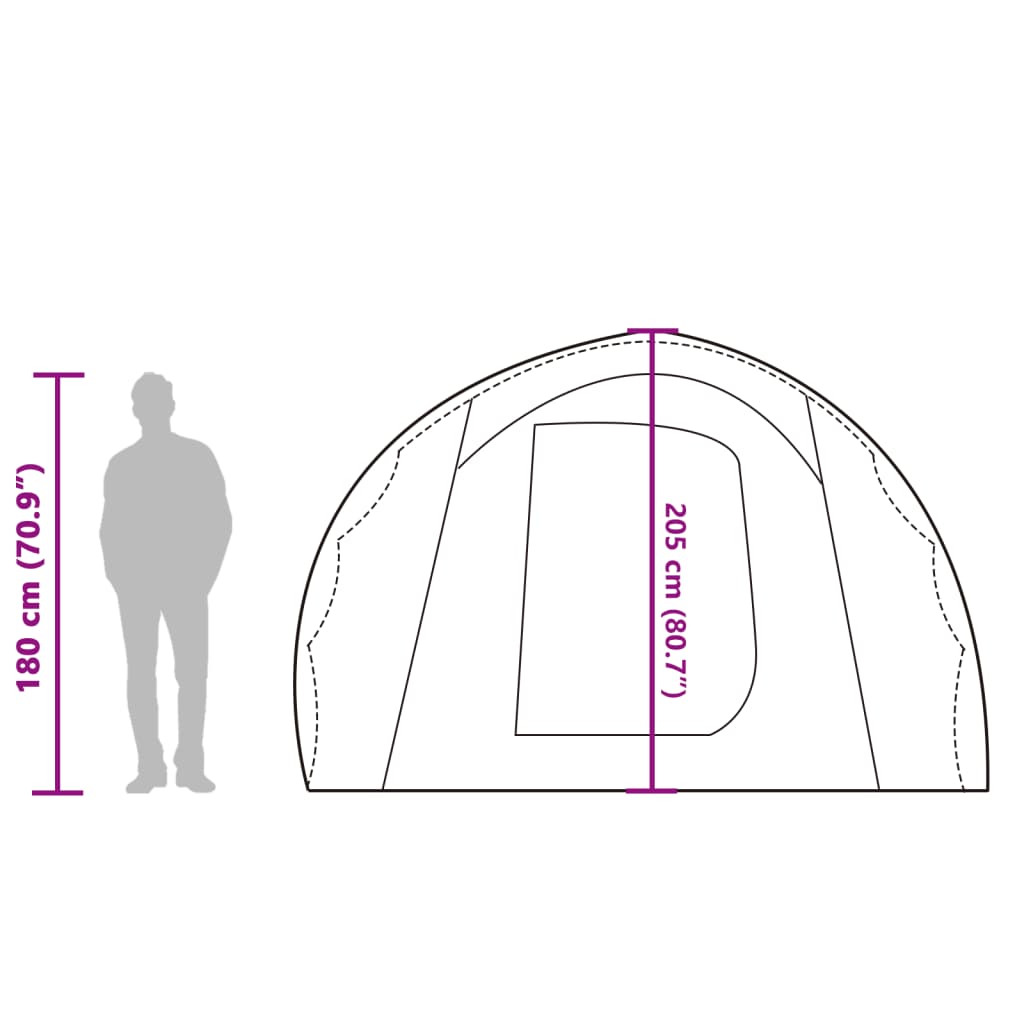 vidaXL Obiteljski šator za 6 osoba zeleni vodootporni