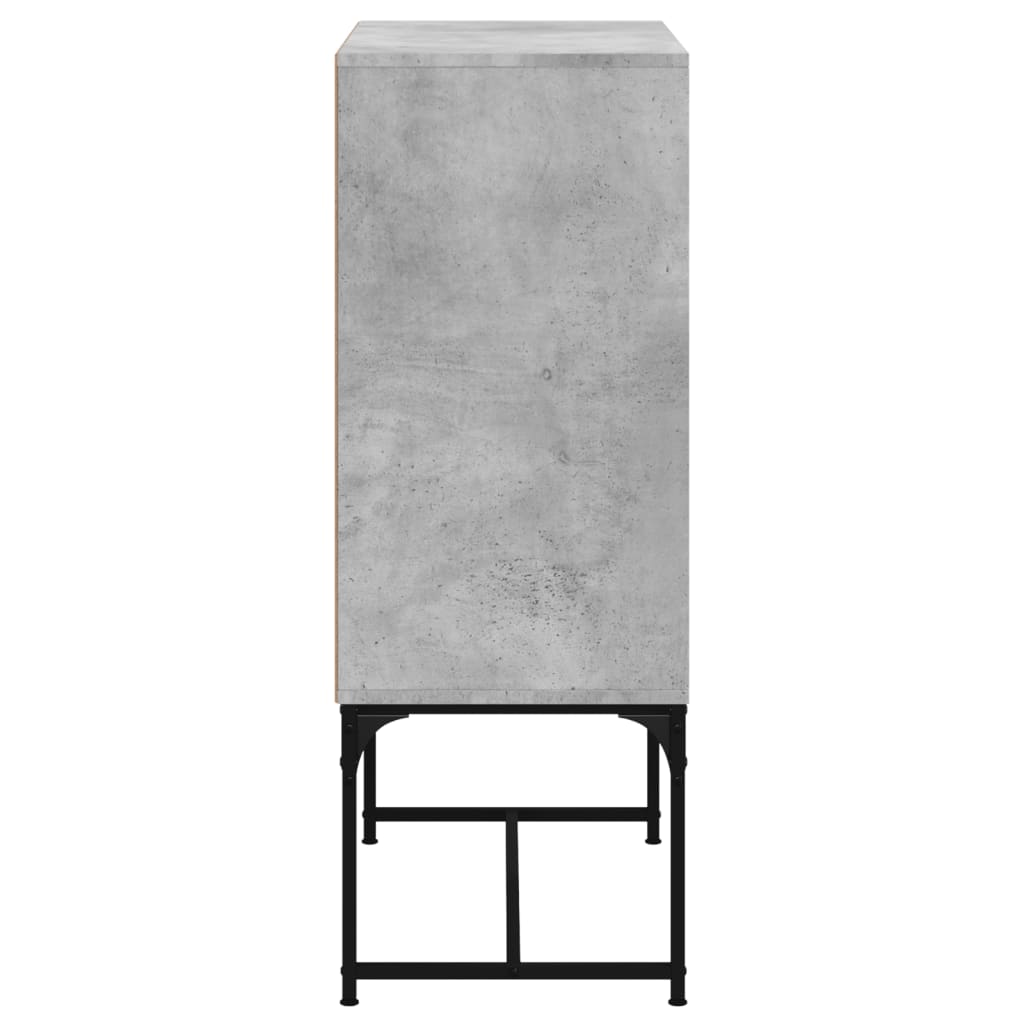 vidaXL Bočni ormarić sa staklenim vratima boja betona 69 x 37 x 100 cm