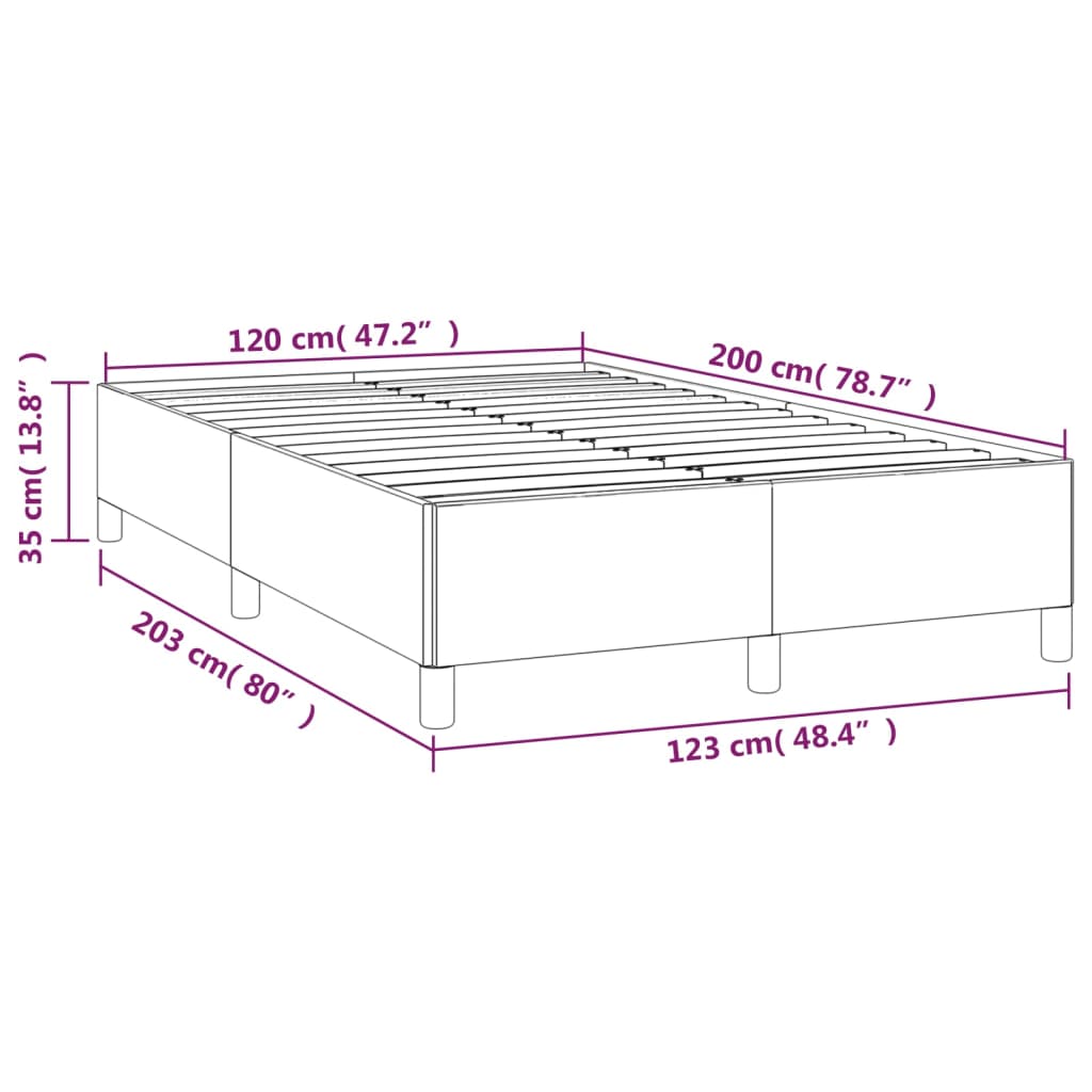 vidaXL Okvir za krevet svjetlosivi 120 x 200 cm od tkanine