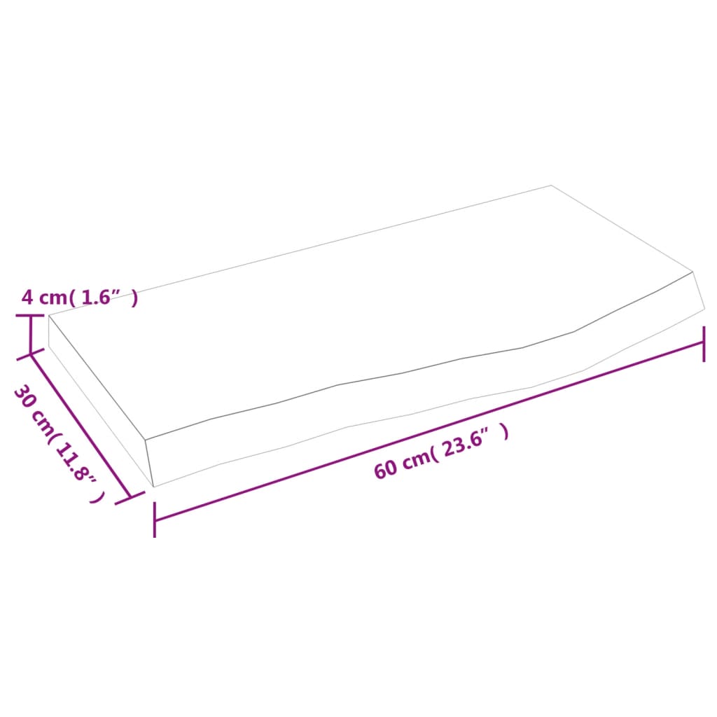 vidaXL Zidna polica tamnosmeđa 60x30x(2-4) cm od obrađene hrastovine