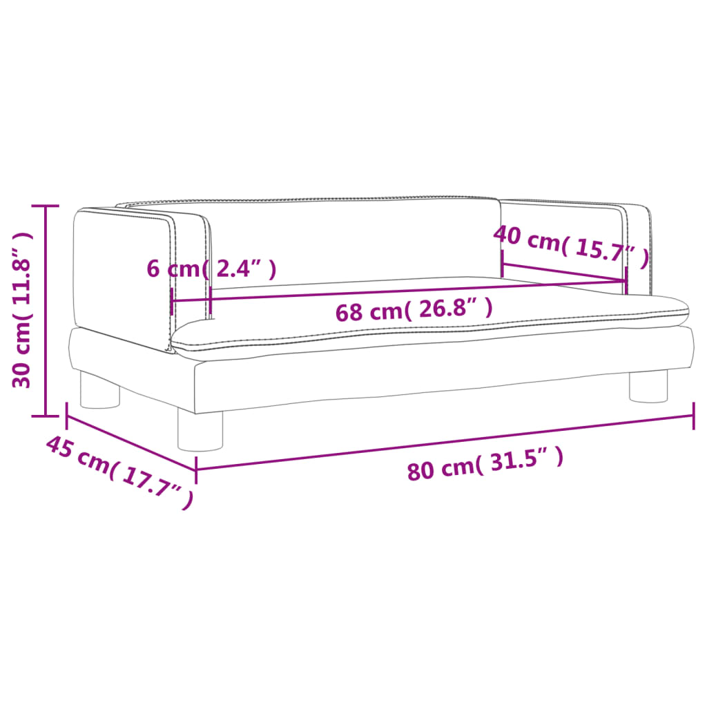 vidaXL Dječja fotelja crna 80 x 45 x 30 cm od umjetne kože