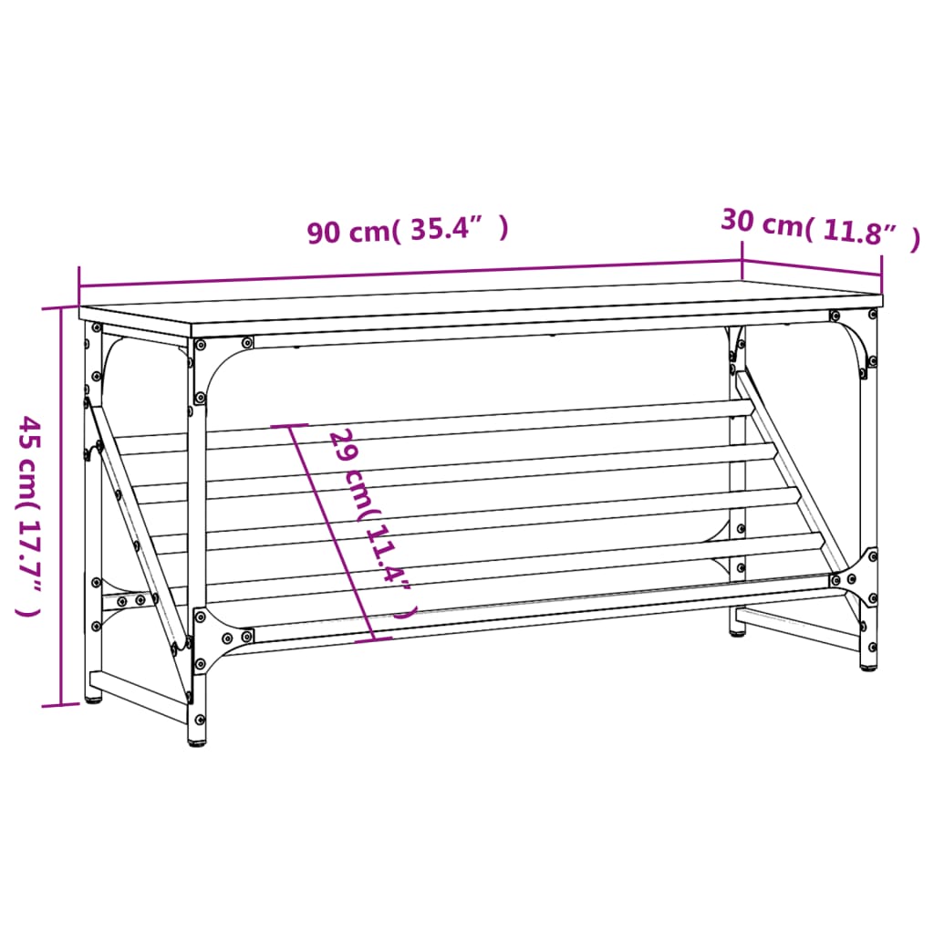 vidaXL Stalak za cipele boja hrasta 90 x 30 x 45 cm konstruirano drvo