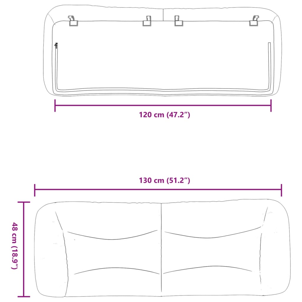 vidaXL Jastuk za uzglavlje tamnosivi 120 cm od tkanine