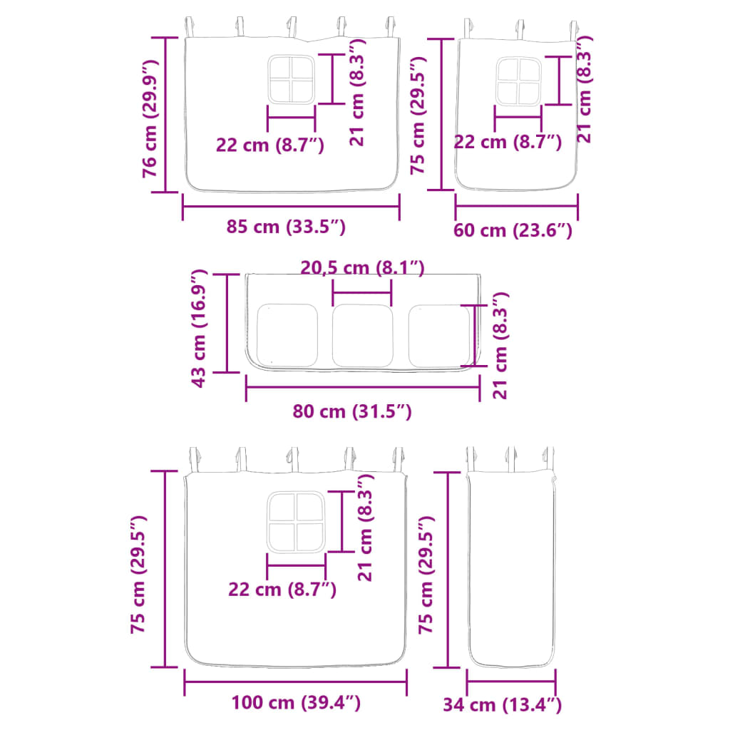 vidaXL Krevet na kat sa zavjesama plavi 90x190 cm od masivne borovine