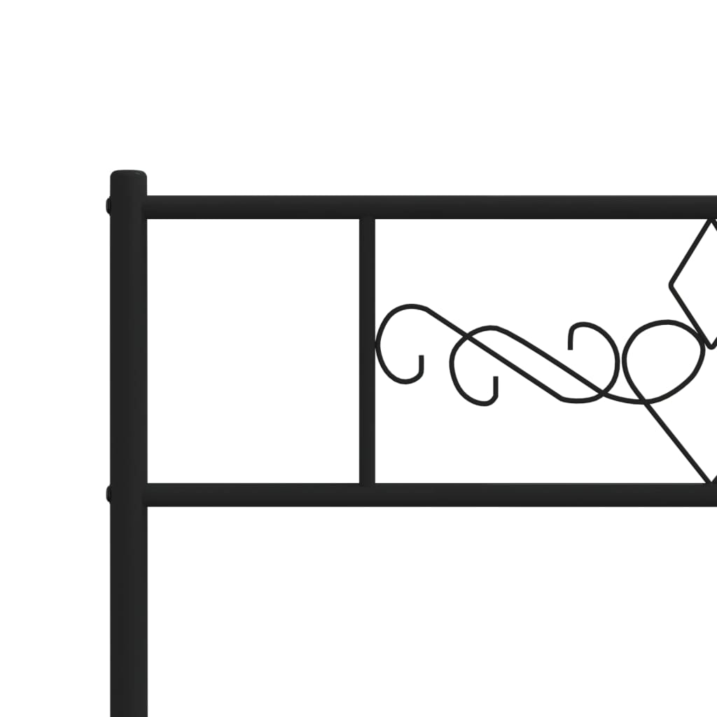 vidaXL Metalni okvir kreveta uzglavlje i podnožje crni 100x200 cm