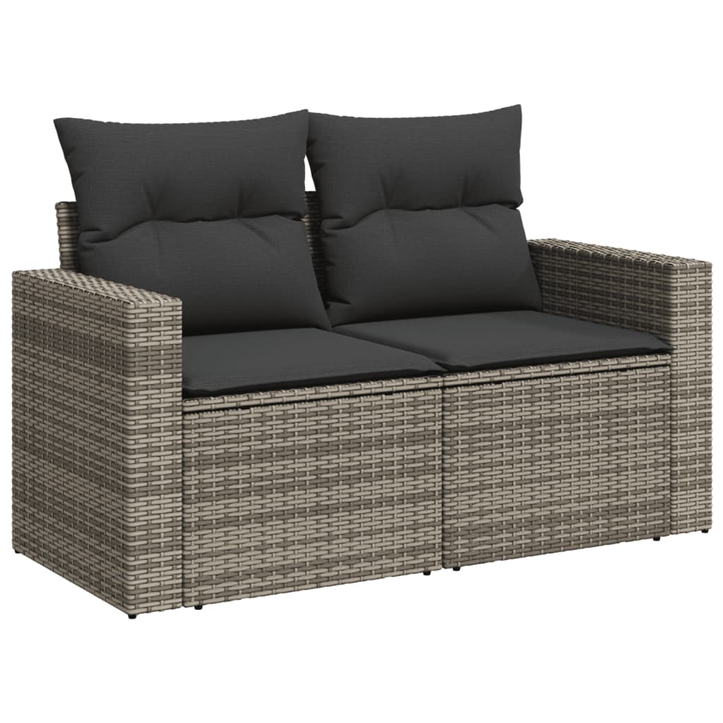 vidaXL 11-dijelni set vrtnih sofa od poliratana s jastucima sivi