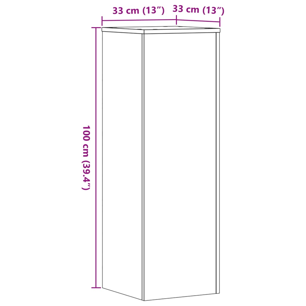 vidaXL Stalak za biljke boja starog drva 33 x 33 x 100 cm drveni