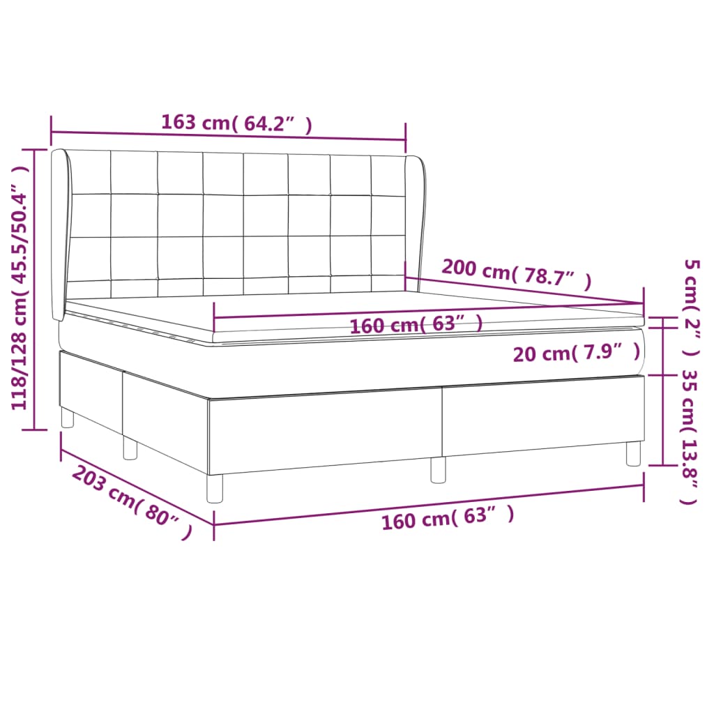 vidaXL Krevet s oprugama i madracem plavi 160x200 cm od tkanine