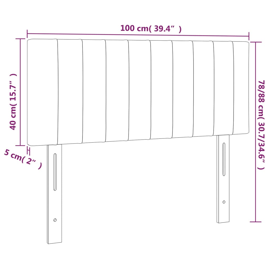 vidaXL LED uzglavlje svjetlosivo 100x5x78/88 cm baršunasto