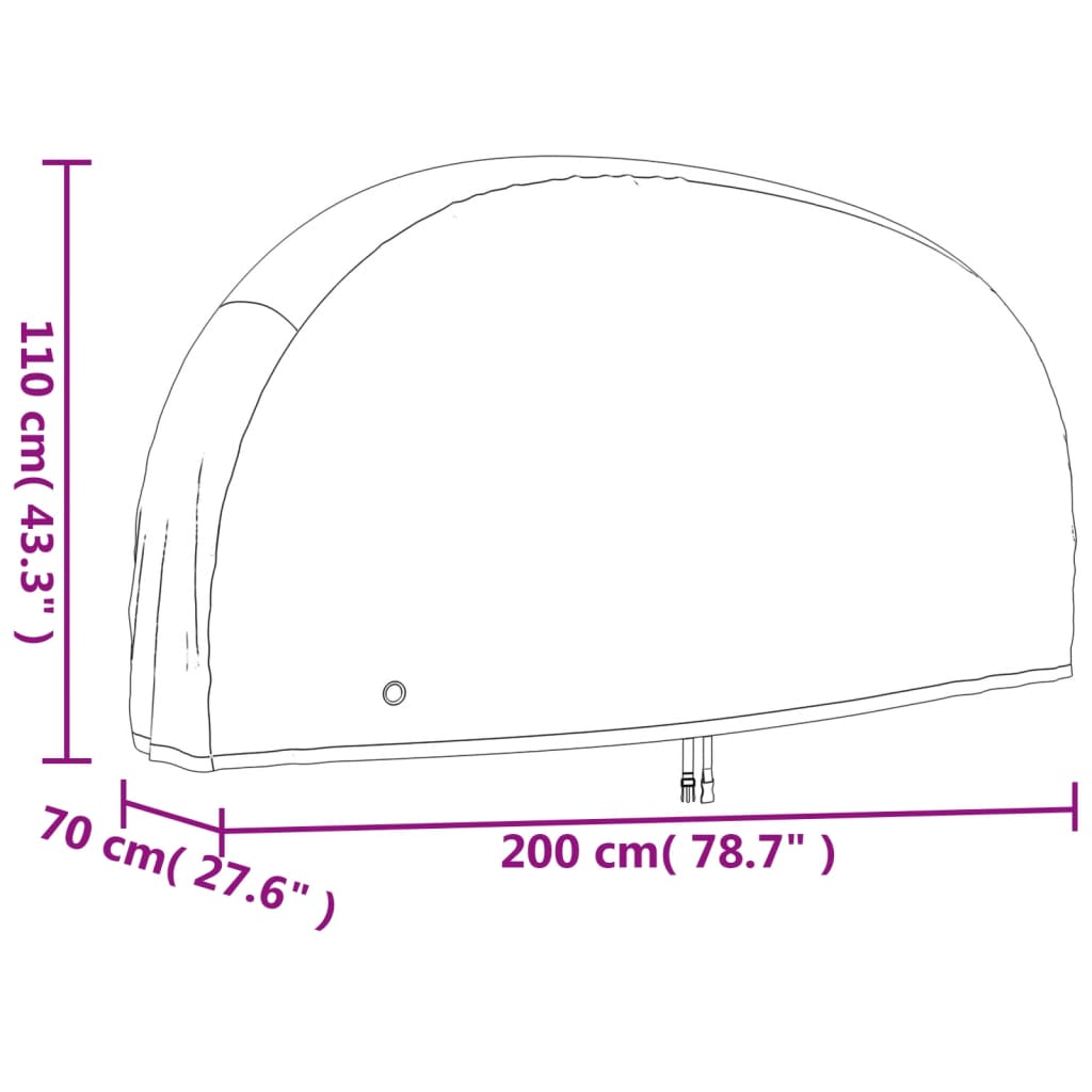 vidaXL Navlaka za bicikl crna 200 x 70 x 110 cm 190T Oxford