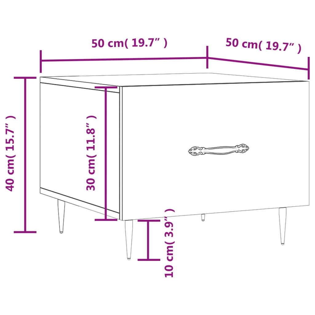 vidaXL Stolići za kavu 2 kom boja hrasta 50x50x40 cm konstruirano drvo