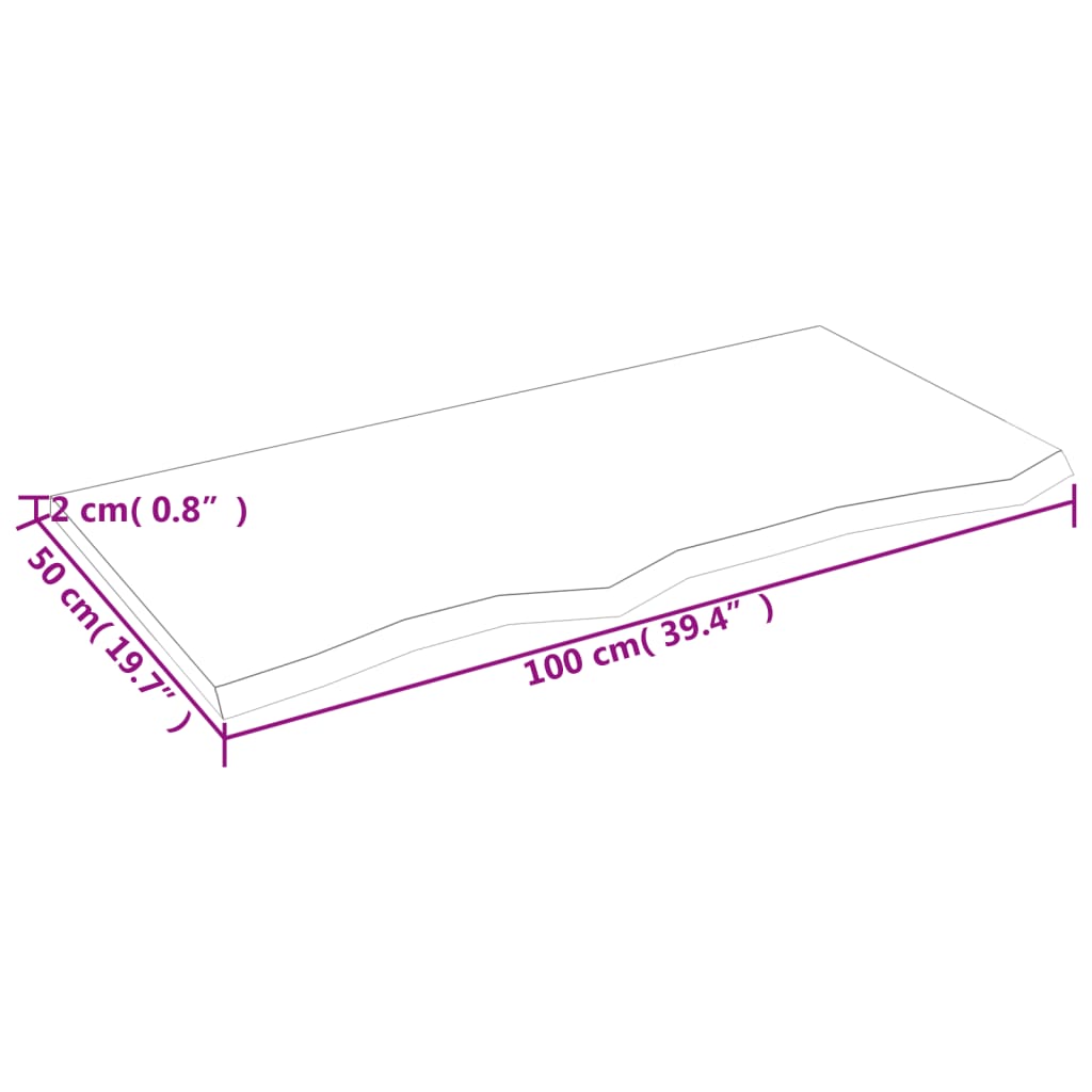 vidaXL Zidna polica tamnosmeđa 100x50x2 cm od obrađene hrastovine