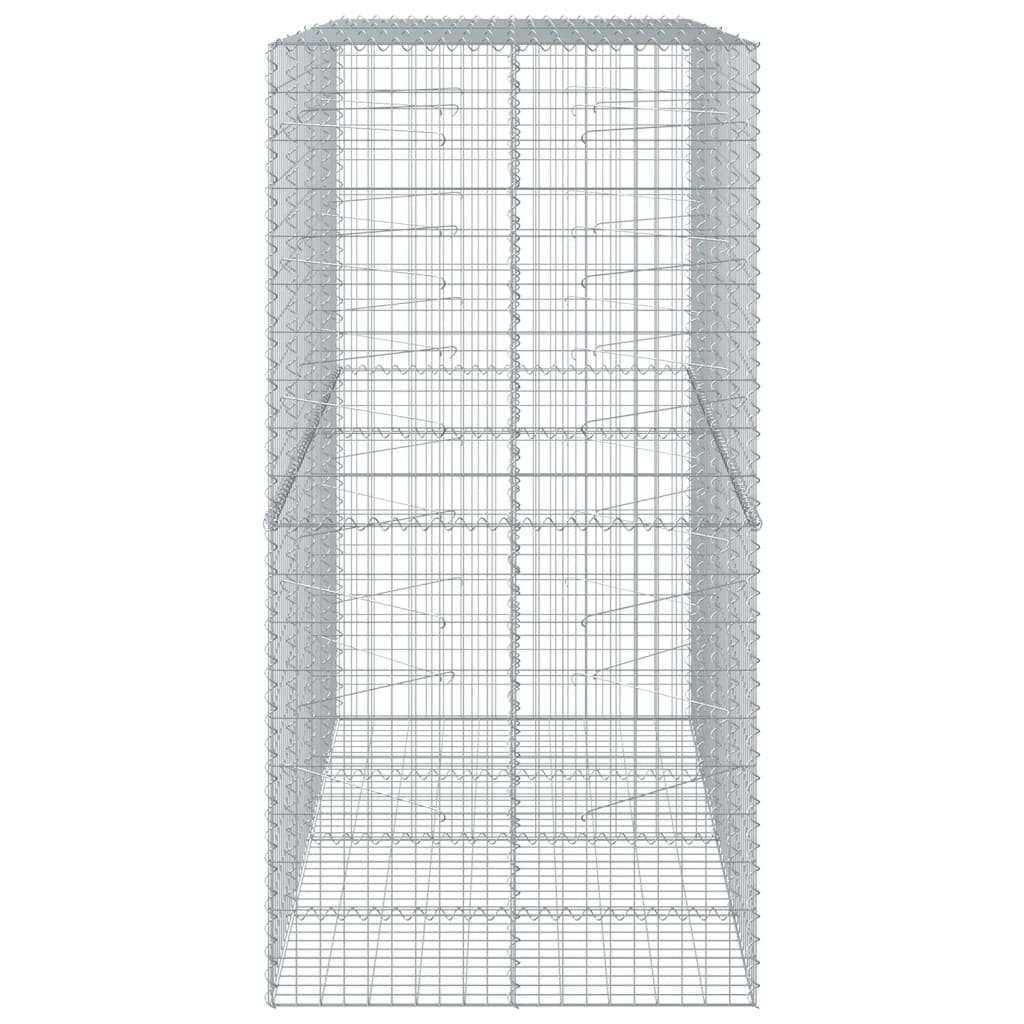 vidaXL Gabionska košara s poklopcem 200x100x200 cm pocinčano željezo