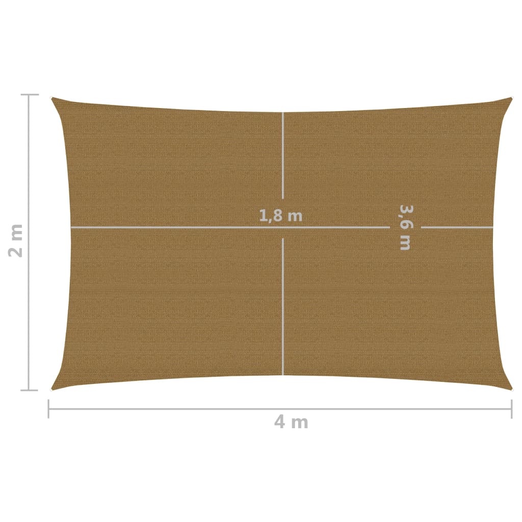 vidaXL Jedro za zaštitu od sunca 160 g/m² smeđe-sivo 2 x 4 m HDPE