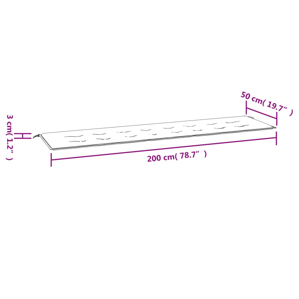 vidaXL Jastuk za vrtnu klupu jarkozeleni 200x50x3 cm od tkanine Oxford