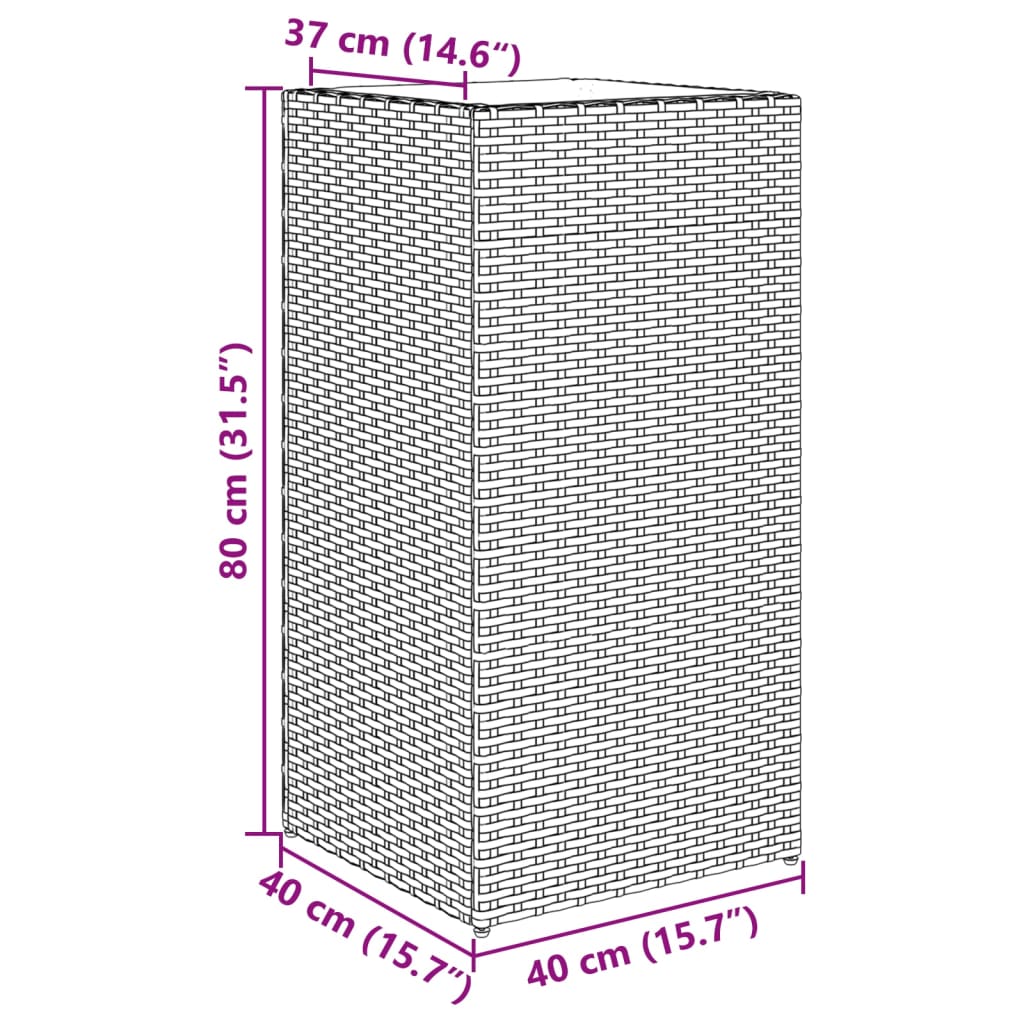 vidaXL Vrtne sadilice 2 kom crna 40 x 40 x 80 cm od poliratana