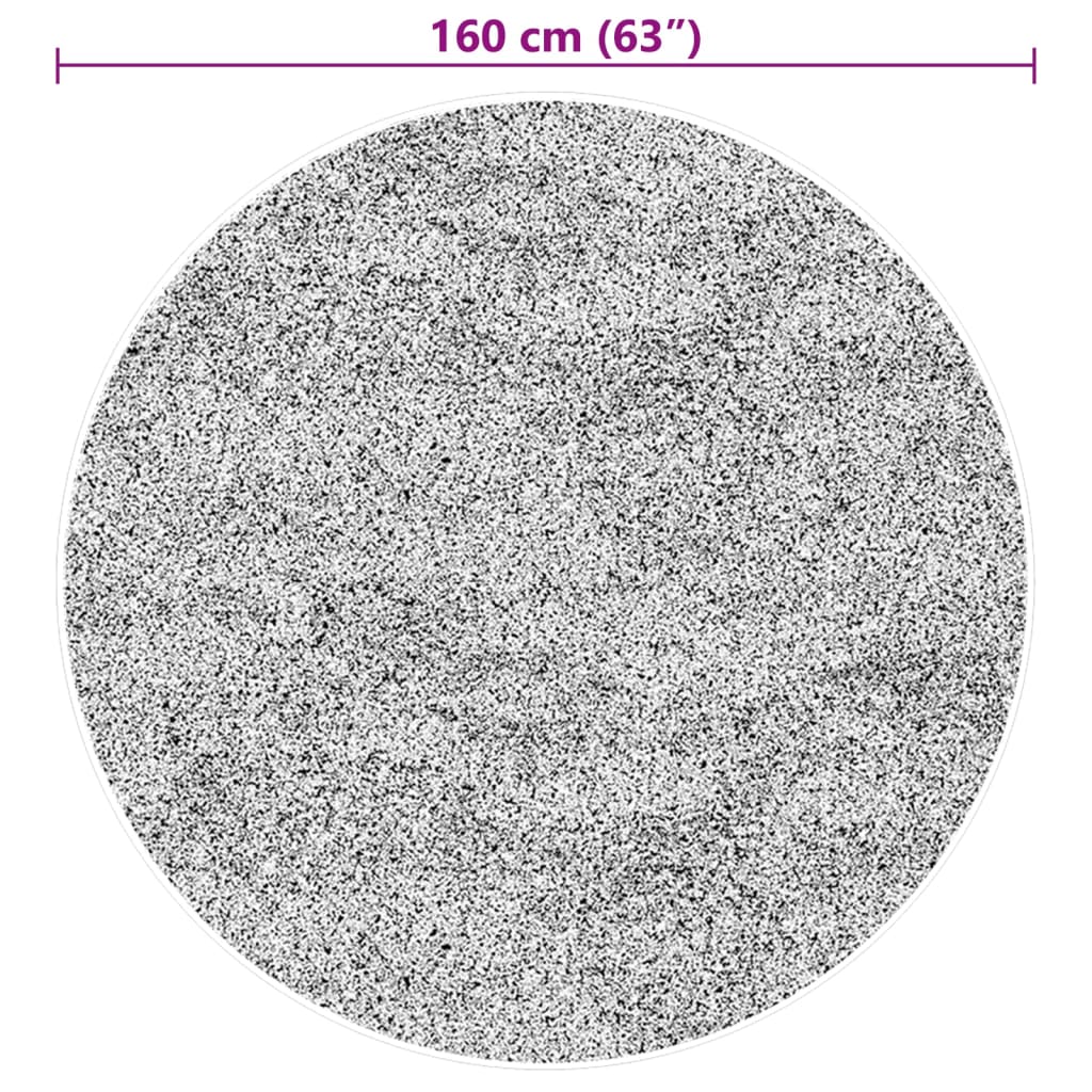 vidaXL Tepih HUARTE kratkih vlakana mekani i perivi crni Ø 160 cm