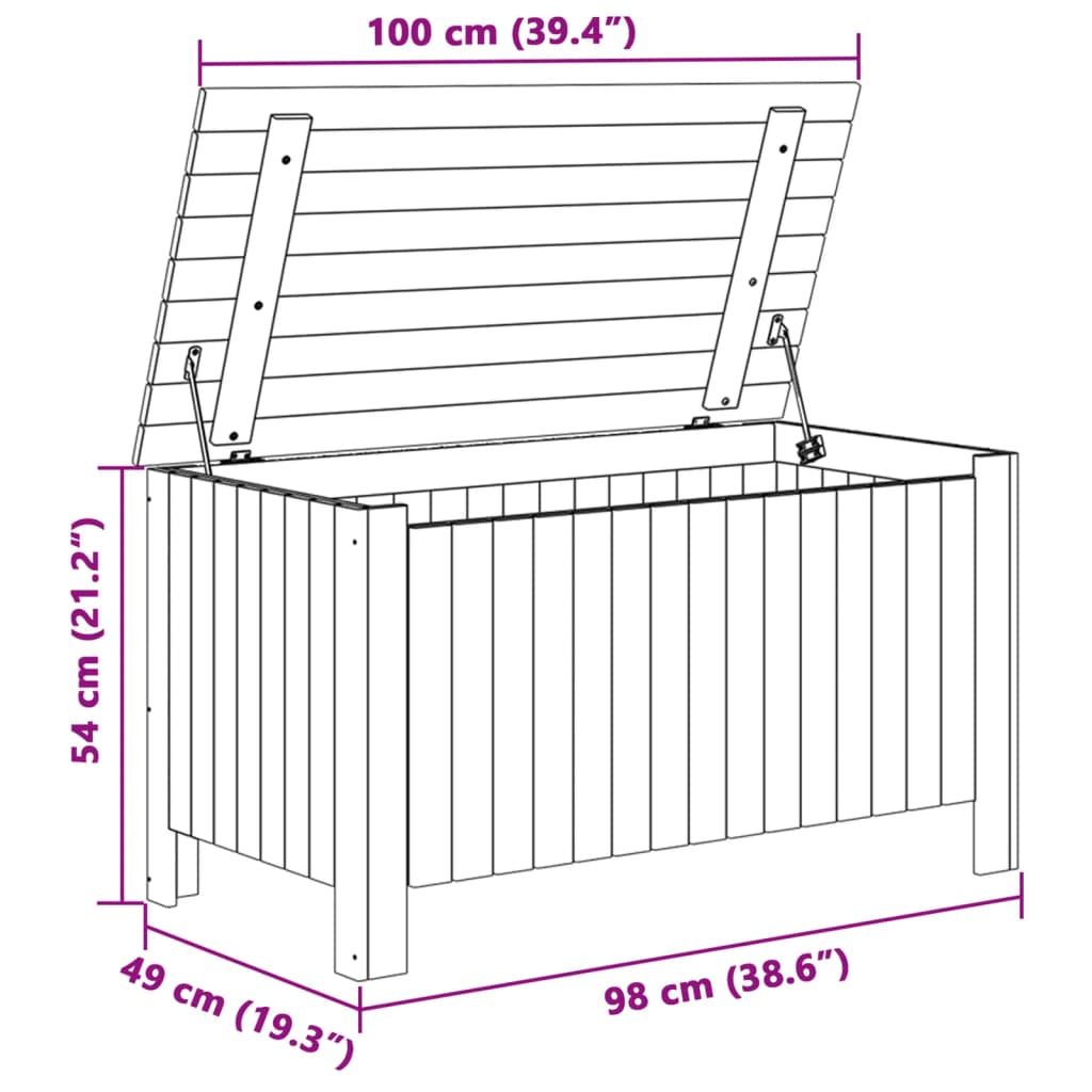 vidaXL Kutija za pohranu s poklopcem RANA bijela 100x49x54 cm borovina