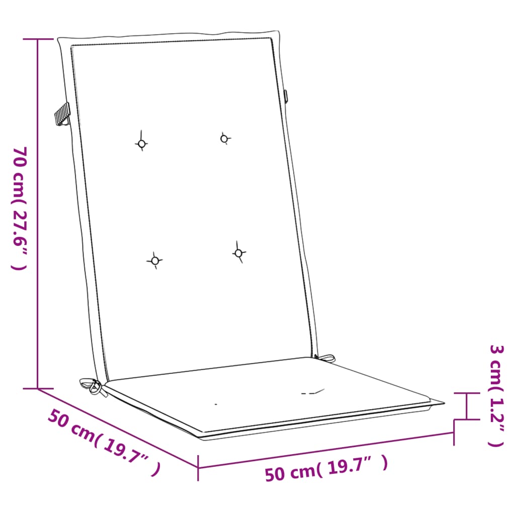 vidaXL Vrtni jastuci za stolice 2 kom višebojni 120x50x3 cm od tkanine