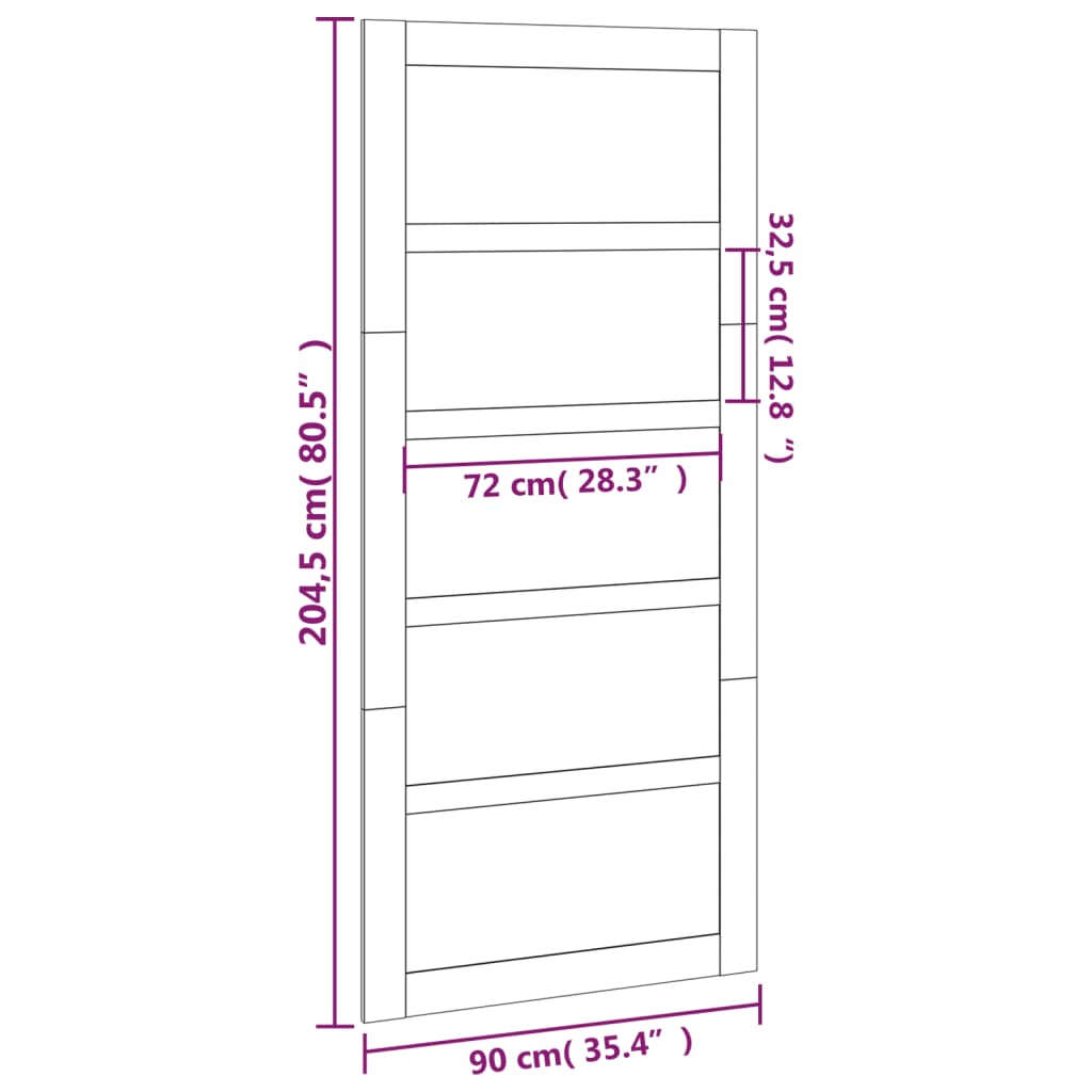 vidaXL Vrata za staju 90 x 1,8 x 204,5 cm od masivne borovine