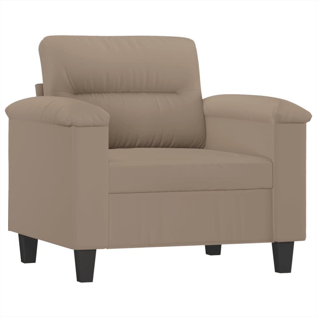 vidaXL 3-dijelni set sofa s jastucima smeđesivi od mikrovlakana