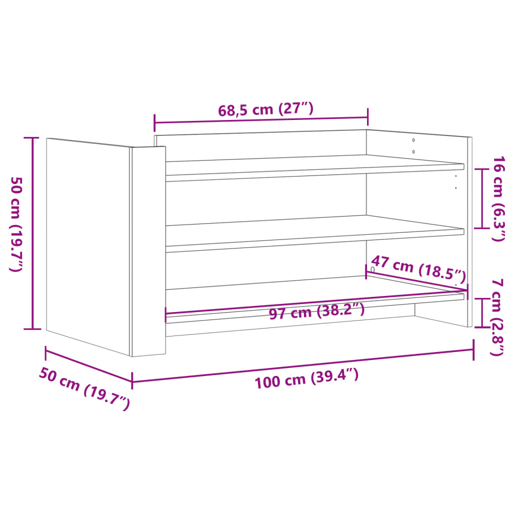 vidaXL Stolić za kavu siva boja betona 100 x 50 x 50 cm od drva