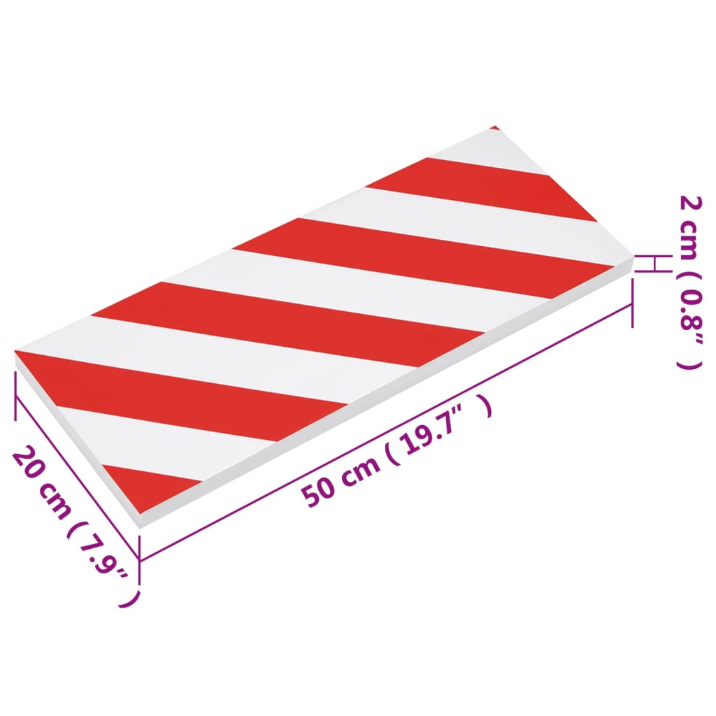 vidaXL Zidne zaštite 6 kom crveno-bijele 50 x 20 x 2 cm od pjene EVA