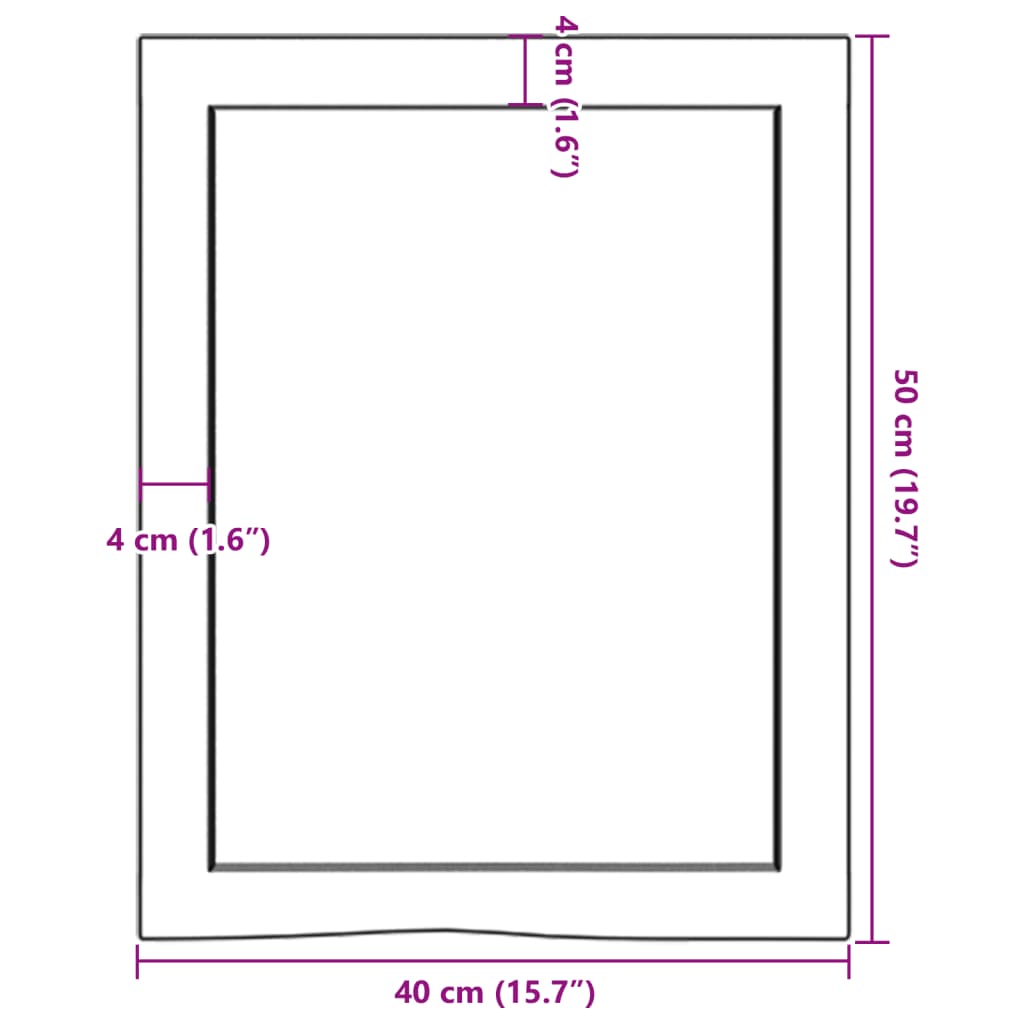 vidaXL Kupaonska radna ploča tamnosmeđa 40x50x(2-6) cm tretirano drvo