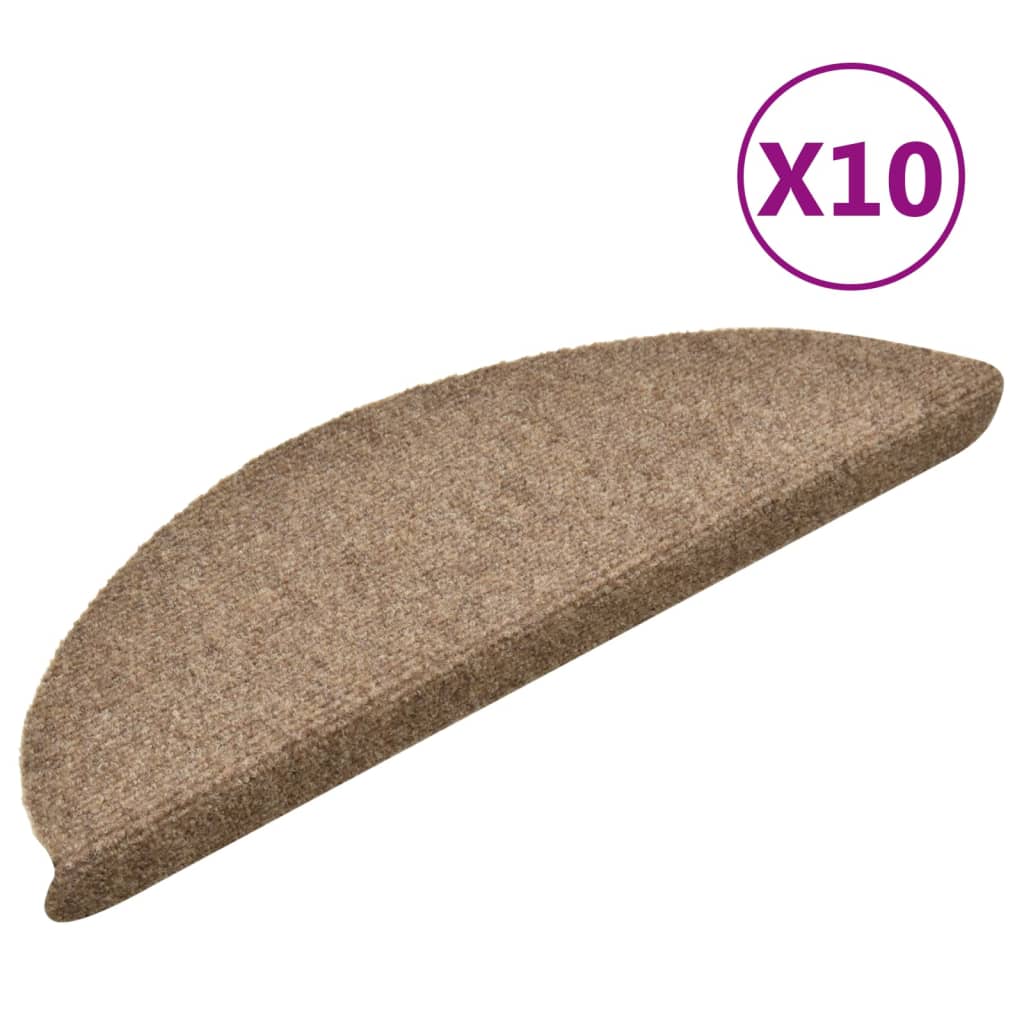 vidaXL Samoljepljivi otirači za stepenice 10 kom krem 56 x 17 x 3 cm