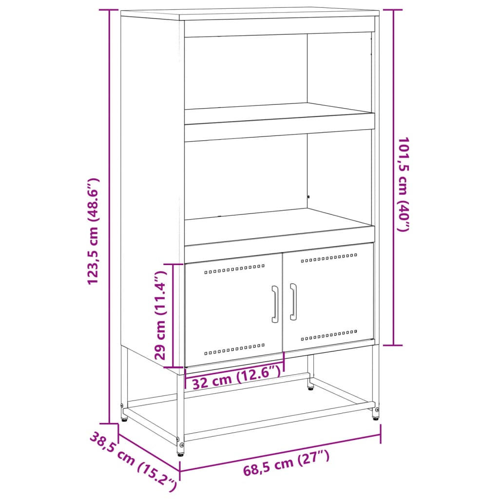 vidaXL TV ormarić antracit 100,5x39x60,5 cm čelični