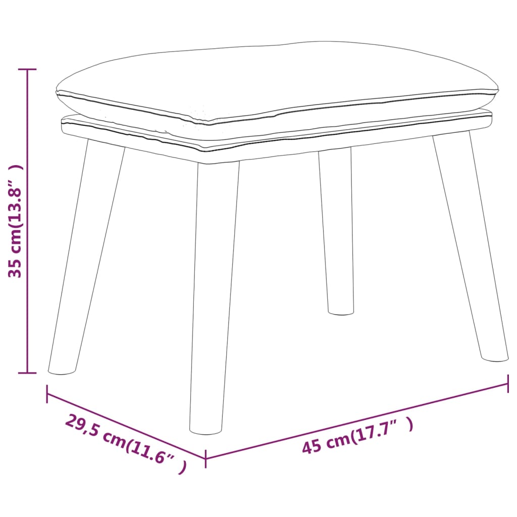 vidaXL Tabure crvena boja vina 45 x 29,5 x 35 cm od tkanine