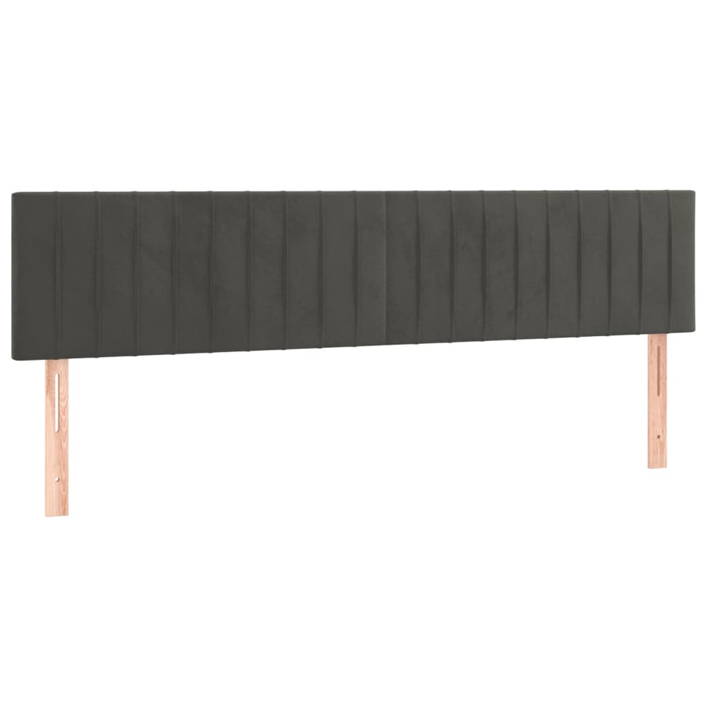 vidaXL Krevet box spring s madracem LED tamnosivi 120 x 190 cm baršun