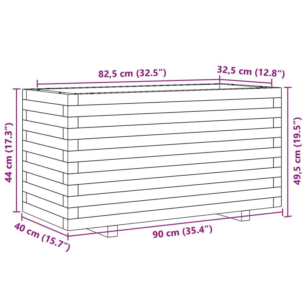 vidaXL Vrtna sadilica 90x40x49,5 cm od impregnirane borovine