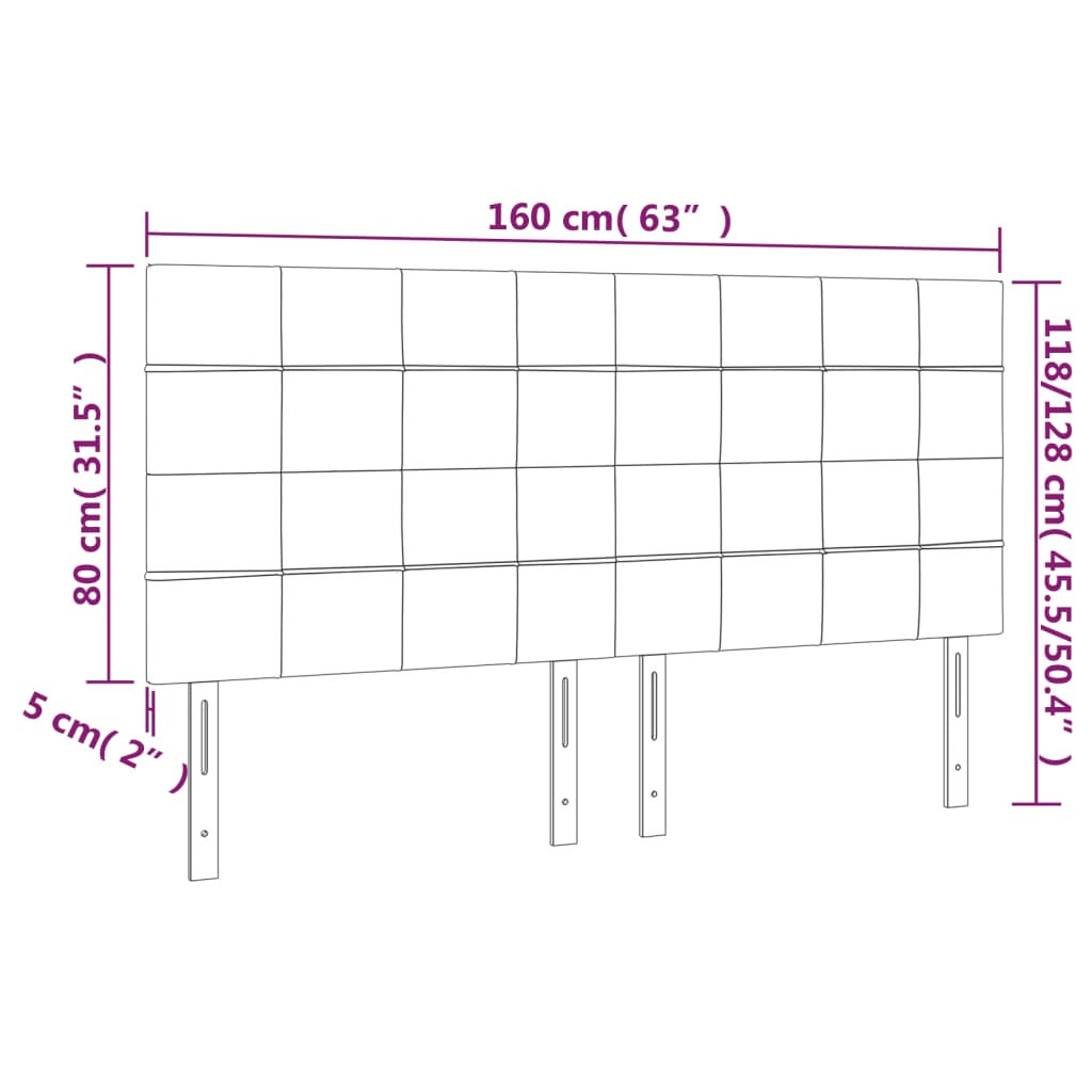 vidaXL Uzglavlja 4 kom svjetlosivi 80x5x78/88 cm od tkanine