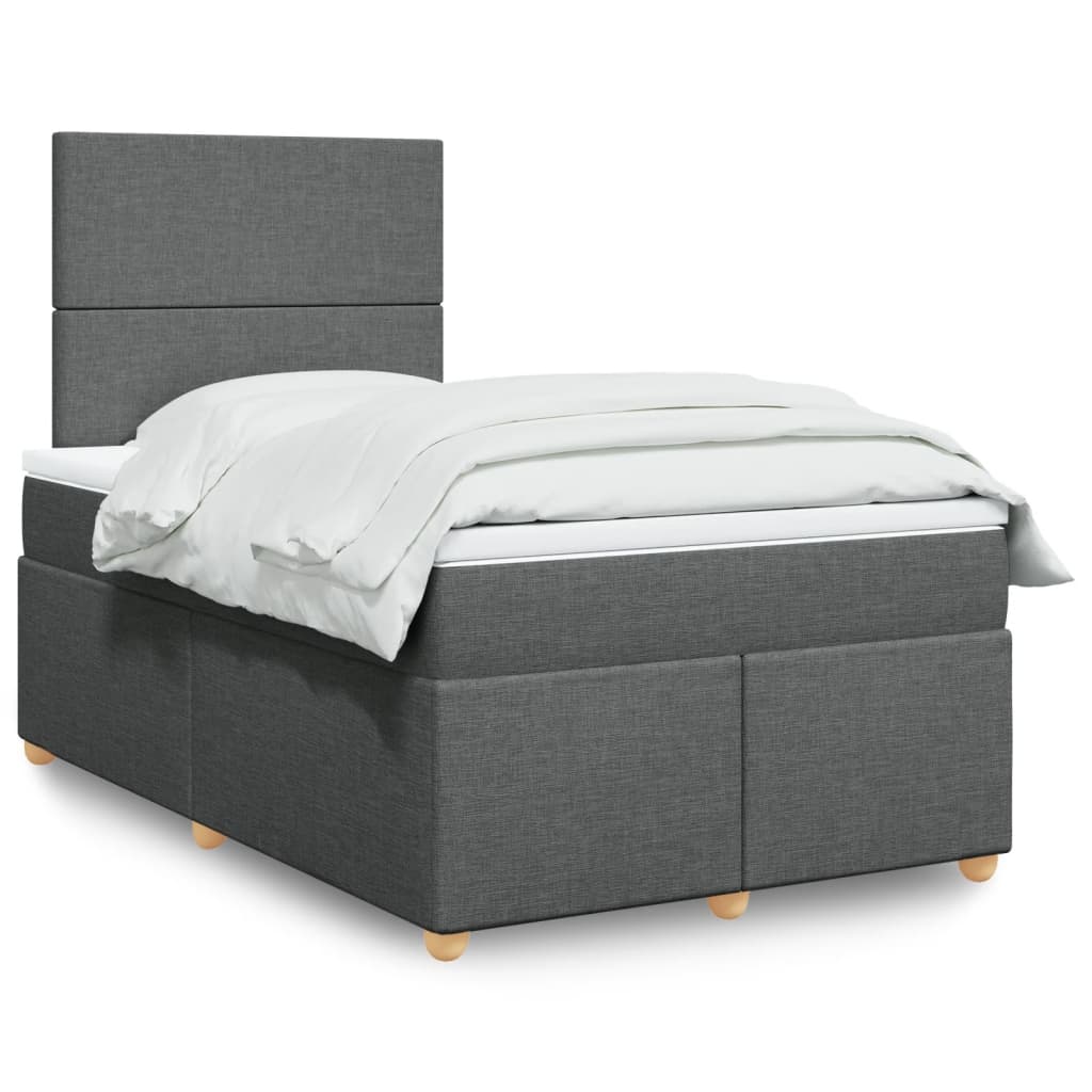 vidaXL Krevet box spring s madracem tamnosivi 120 x 190 cm tkanina