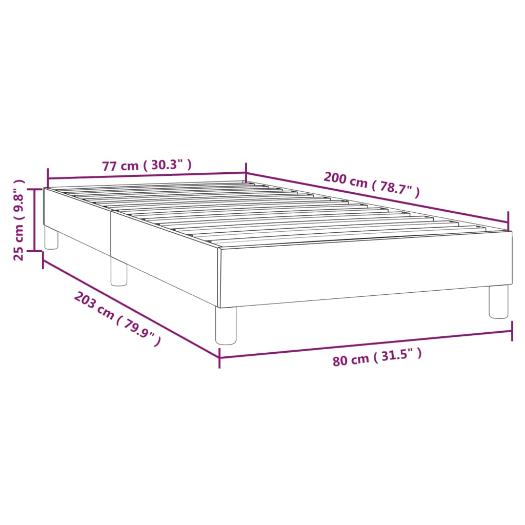 vidaXL Okvir za krevet tamnosivi 80x200 cm baršunasti