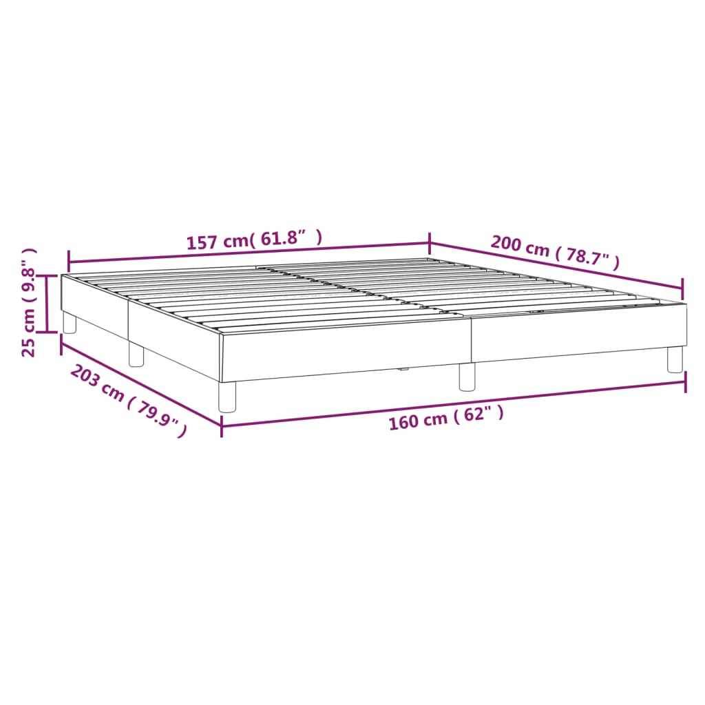 vidaXL Okvir za krevet tamnosivi 160x200 cm baršunasti